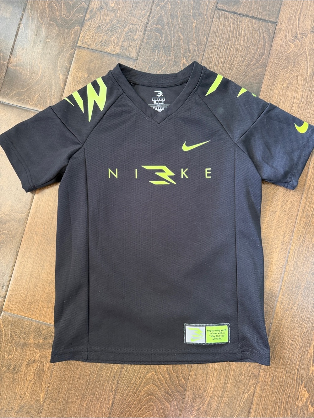 Nike Black & Volt Short Sleeve Kids Jersey